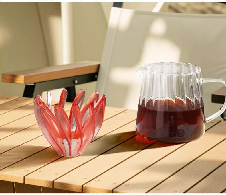 V60 Pour Over Coffee Dripper - Heat Resistant Brew Filter Cone - Orange(Black Base)