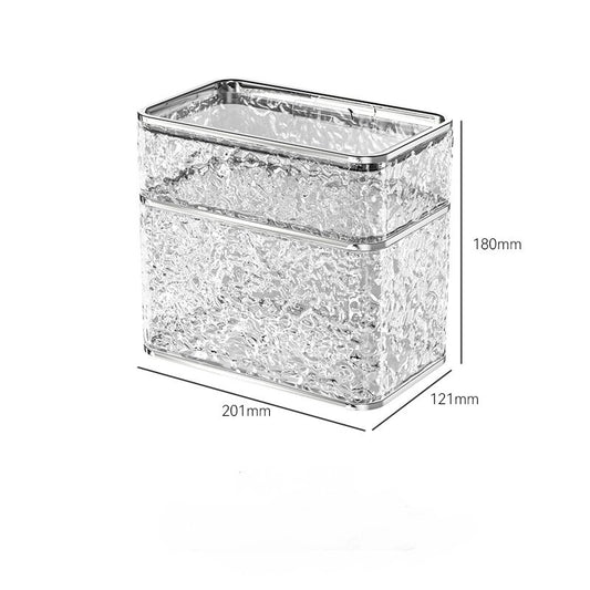 2PCS Stylish Double-Layer Transparent Wave-Textured Tissue Box Holder - Stylish Bathroom Storage