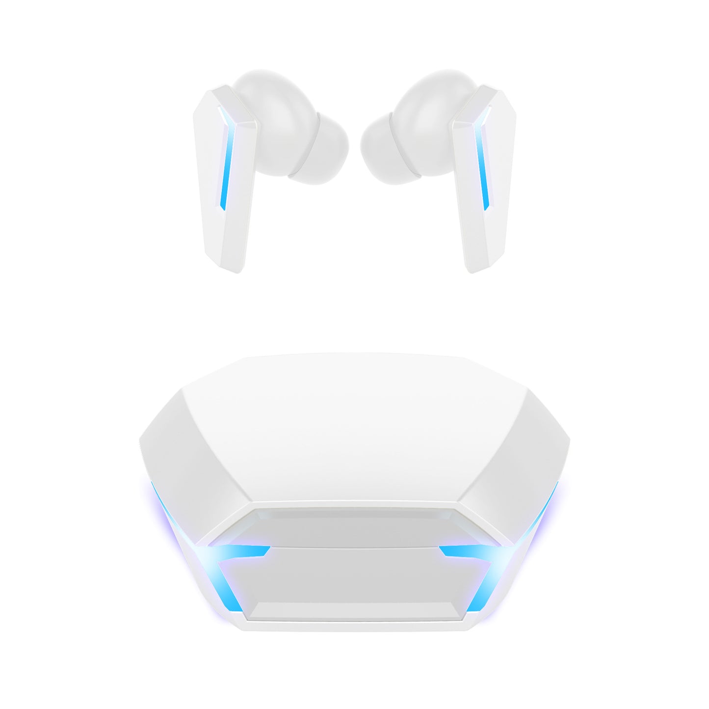 White Wireless Gaming Earbuds - Bluetooth 5.2, Low Delay, 3D Stereo