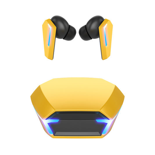 Yellow Wireless Gaming Earbuds - Bluetooth 5.2, Low Delay, 3D Stereo