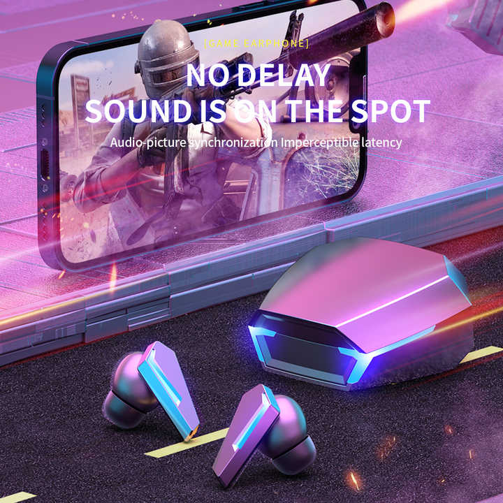 Yellow Wireless Gaming Earbuds - Bluetooth 5.2, Low Delay, 3D Stereo