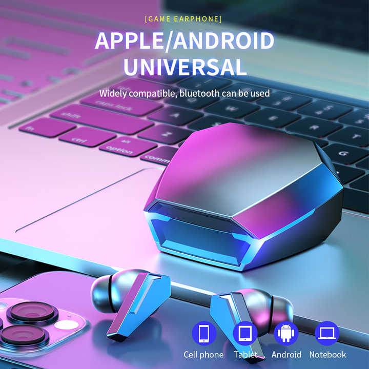 Yellow Wireless Gaming Earbuds - Bluetooth 5.2, Low Delay, 3D Stereo