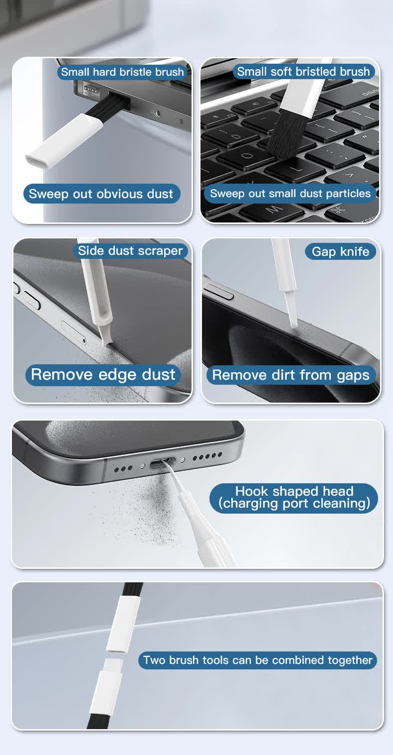 White 22-in-1 Electronics Cleaning Kit - for Keyboards, Airpods, Laptops, Cell Phones, Cameras