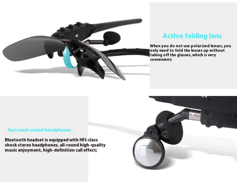 Yellow Bluetooth Sunglasses with Wireless Earbuds for Music and Calls