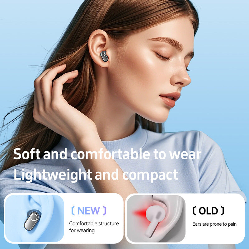 Beige Feather-Light TWS Earbuds - Bluetooth 5.4, Hi-Fi Sound, LED Display Case, 60H+ Playtime, Touch Control