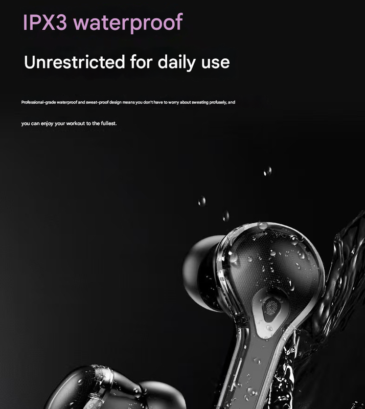 White Smart TWS Earbuds with Full-Color LCD Touchscreen Case - Bluetooth 5.4, HiFi Stereo & ENC Noise Cancelling