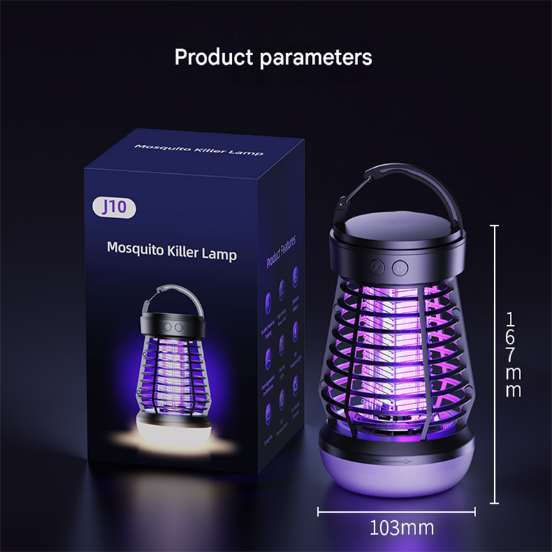 White Rechargeable 3-in-1 Bug Zapper Lantern - Portable UV Mosquito Killer with Camping Light & SOS Mode