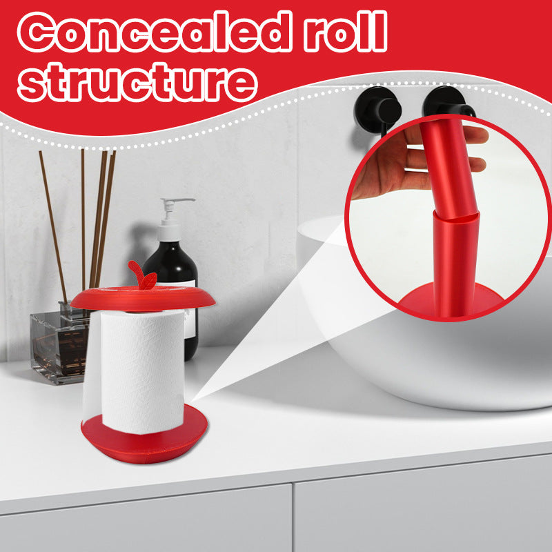 Apple-Shaped Adjustable Tissue Roll Holder - Fun & Practical Desktop Paper Towel Stand(red)