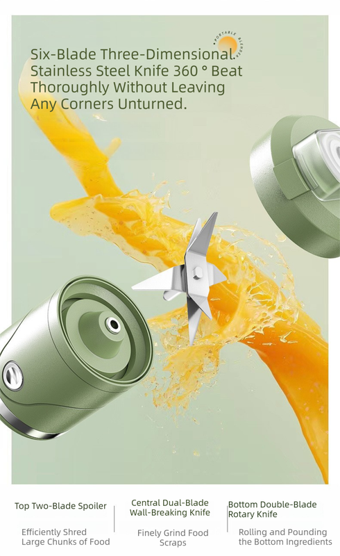 White Portable Automatic Rechargeable Blender Wireless Juicer Mini Ice Crusher for Smoothies & Shakes