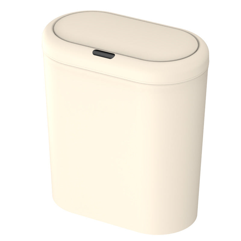 Beige Smart Sensor Trash Can – 15L Capacity, Compact Design for Home Use with Automatic Induction Opening(Three sensor modes)