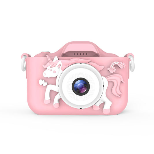 X2 Pink HD Dual Lens Kids Unicorn Digital Camera - Multi-Functions With 20MP Interpolation, Photo & Multiple Filters, 1080P Video and Game