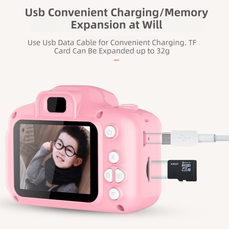 X2 Pink HD Dual Lens Kids Cat Digital Camera - Multi-Functions With 20MP Interpolation, Photo & Multiple Filters, 1080P Video and Game