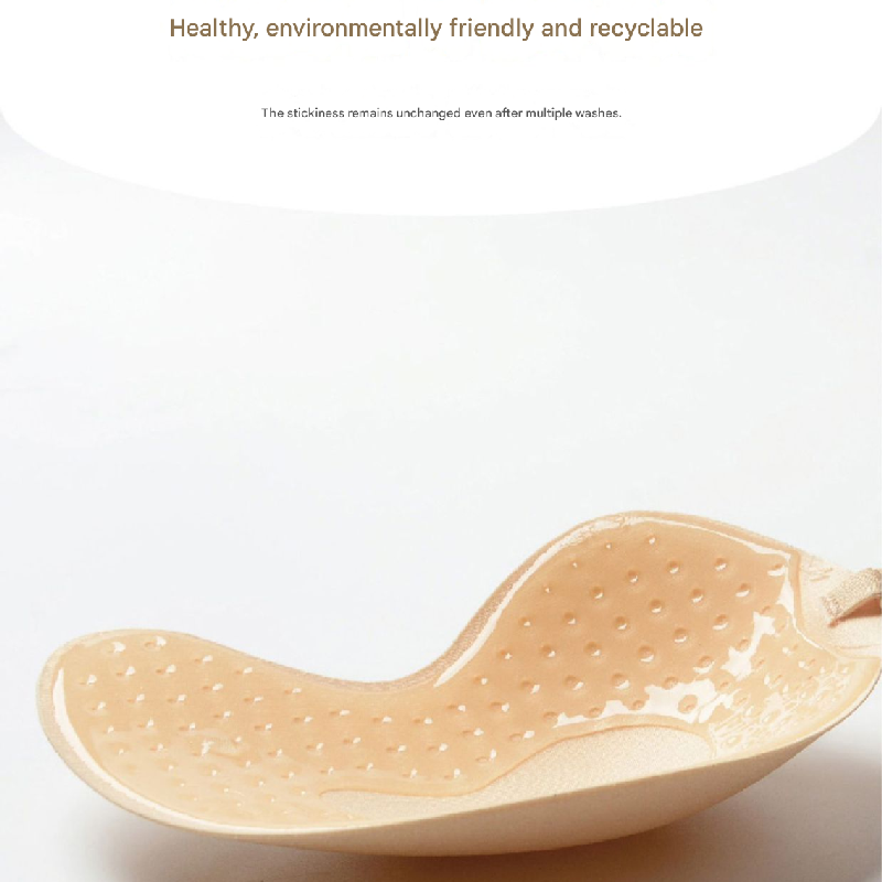 3-PCS Black color Invisible Silicone Push-Up Bra - Reusable Adhesive Mango Breast Pasties with Breathable Design - Strapless Backless Self-Adhesive Nipple Covers for Women(Cup C)