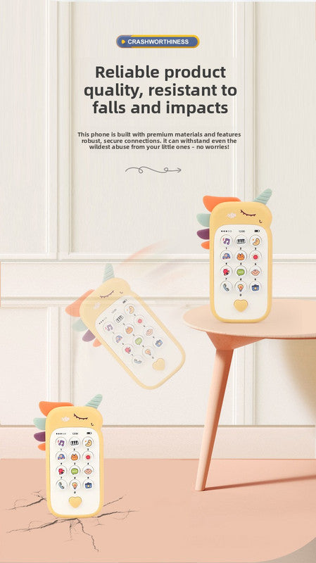 Unicorn Baby Toy Phone Music & Light Learning Mobile Teether for Toddlers Interactive English Educational Gift Blue