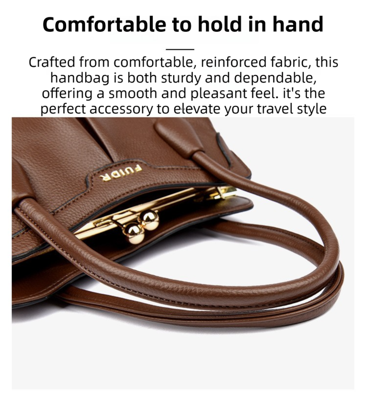 White Women's Premium Wear-Resistant Leather Shoulder Bag - Vintage Frame Kiss-Lock Handbag & Crossbody Satchel