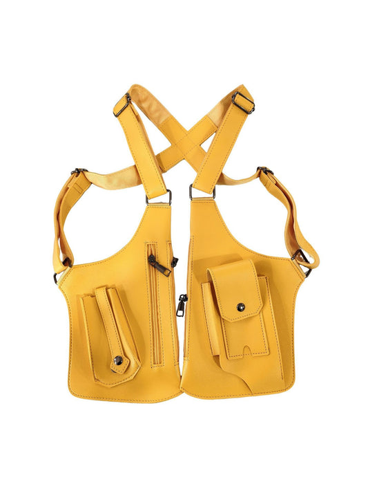 Yellow Multi-functional Expandable Men's Tactical Chest Rig Bag - Waterproof & Lightweight Retro Underarm Pack
