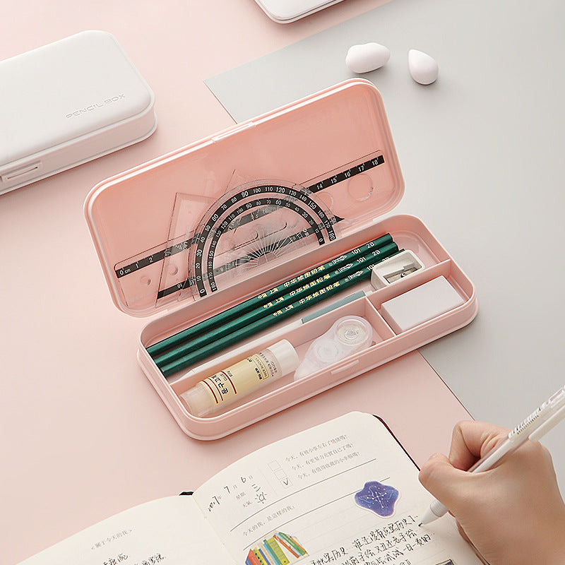 3-Pack White Macaron Color Pencil Case with Multi-Compartment Storage Waterproof PP Stationery Organizer for Australian Students School Essentials