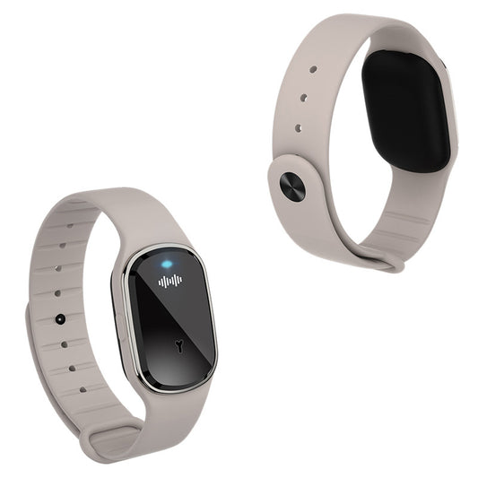 2 Pack Beige Electronic Ultrasonic Mosquito Repellent Wristband Rechargeable Chemical-Free 3 Modes for Kids Students Outdoor Camping Hiking