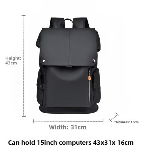 Black Men Large Capacity Business Laptop Backpack Waterproof PU Leather Travel Rucksack with USB Port for Work and Travel in Australia