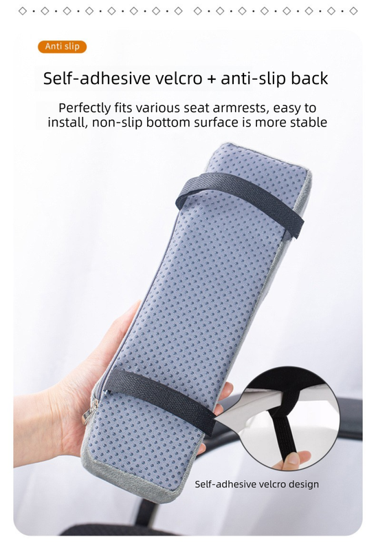 A pair of Memory Foam Chair Armrest Pads Curved Elbow Support Cushion Black Ergonomic Pressure Relief Cover for Office Gaming Chair WFH Setup