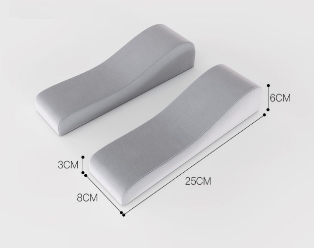 A pair of Memory Foam Chair Armrest Pads Curved Elbow Support Cushion Grey Ergonomic Pressure Relief Cover for Office Gaming Chair WFH Setup