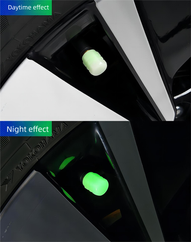 2 Packs of 4 Pink Luminous Tyre Valve Caps Glow in The Dark Universal Wheel Air Dust Covers for Cars Bikes Motorcycles Scooters One-Piece Design