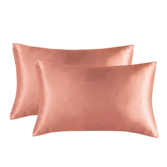 1-Pair Coral Luxury Satin Silk Pillowcase for Hair and Skin - Smooth Cooling Pillow Cover with Envelope Closure - Queen (20x30")